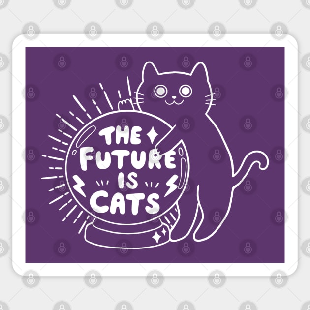 The Future is Cats! Crystal Ball Psychic Sticker by awesomesaucebysandy